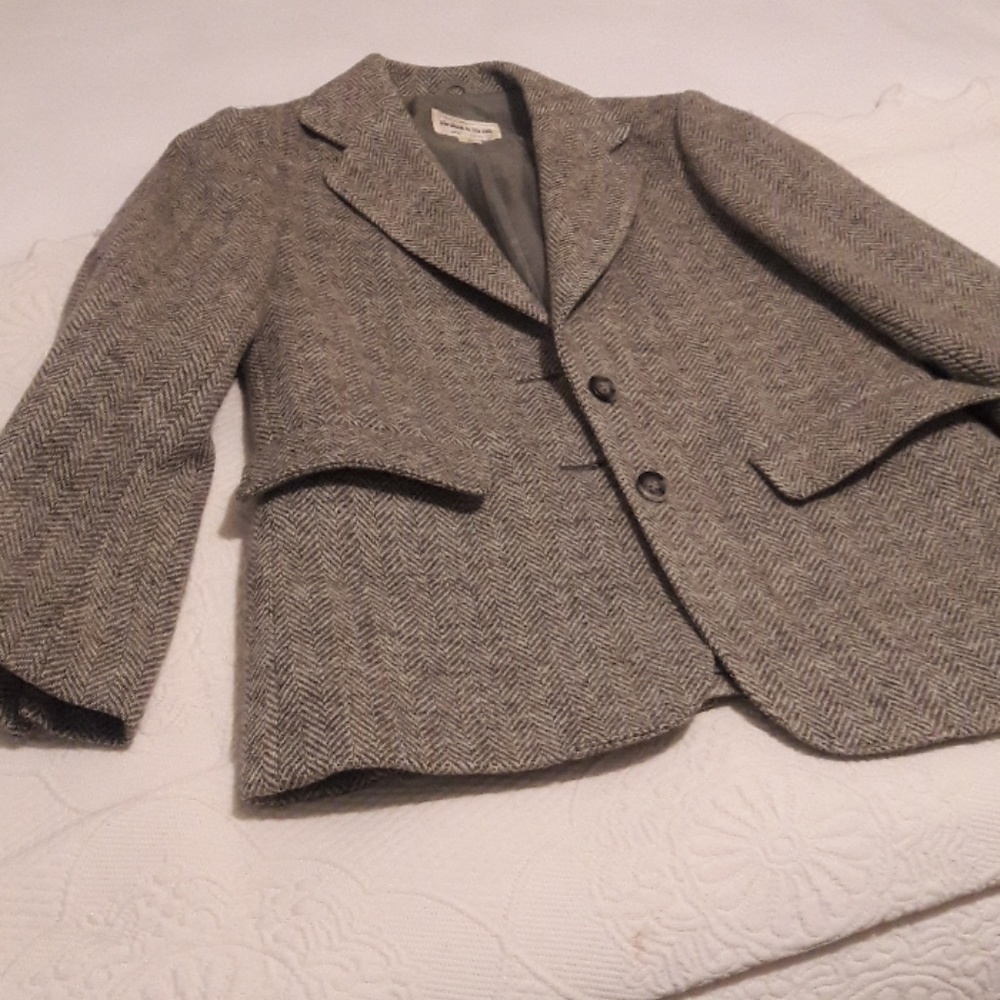 Grey Wool Herringbone blazer size 6